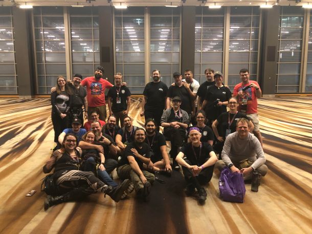 Dragon Con Volunteer Tech Team family photo.